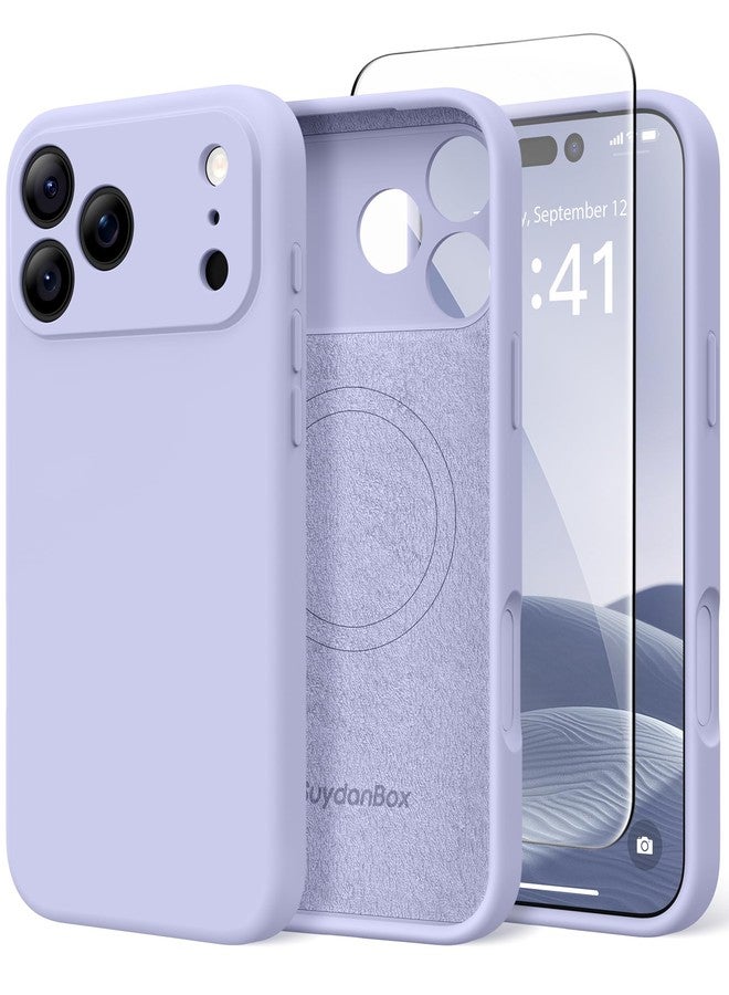 SuydanBox Magnetic for iPhone 17 Pro Case, Compatible with MagSafe, [Full Camera Protection][Screen Protector] Silicone Shockproof Protective Phone Case for iPhone 17 Pro 6.3", Lilac - Image 1