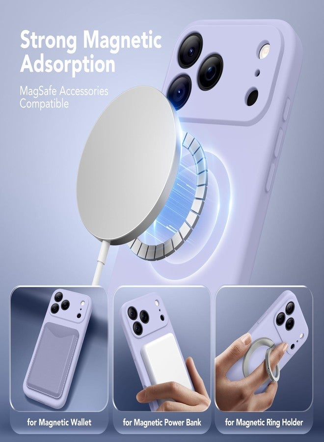 SuydanBox Magnetic for iPhone 17 Pro Case, Compatible with MagSafe, [Full Camera Protection][Screen Protector] Silicone Shockproof Protective Phone Case for iPhone 17 Pro 6.3", Lilac - Image 2