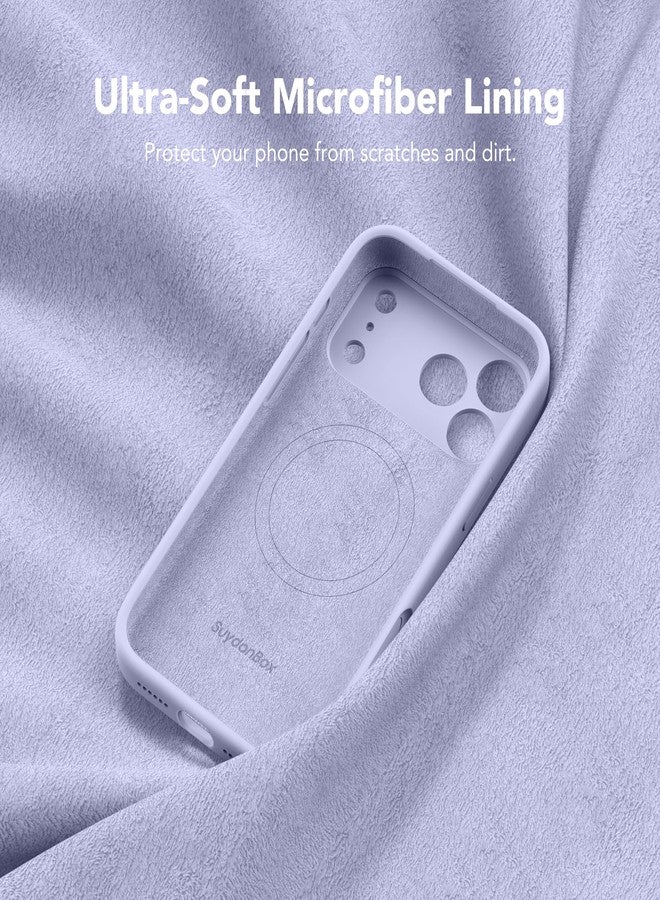 SuydanBox Magnetic for iPhone 17 Pro Case, Compatible with MagSafe, [Full Camera Protection][Screen Protector] Silicone Shockproof Protective Phone Case for iPhone 17 Pro 6.3", Lilac - Image 5