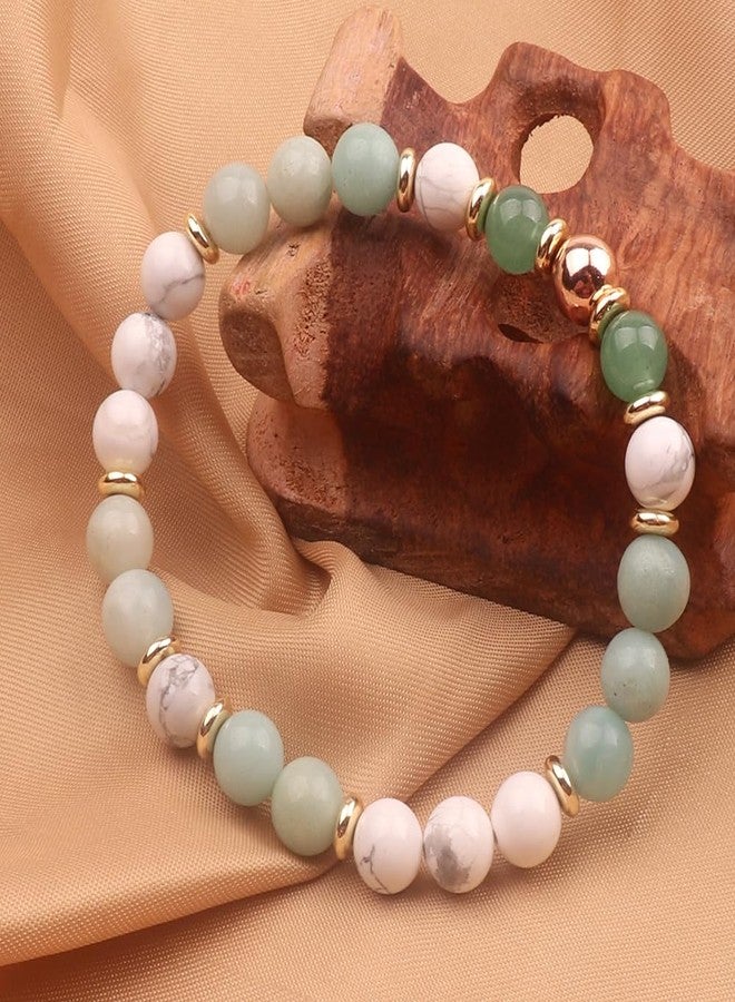 KSQS Healing Stone Bead Bracelet for Women, Natural Gemstones Balance Protection Bracelet, Spiritual Crystal Beads Bracelet Anxiety Relief with Meaning Card(#40) - Image 4