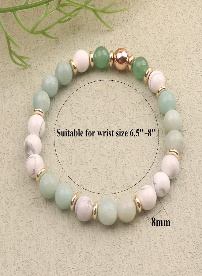 KSQS Healing Stone Bead Bracelet for Women, Natural Gemstones Balance Protection Bracelet, Spiritual Crystal Beads Bracelet Anxiety Relief with Meaning Card(#40) - Image 2