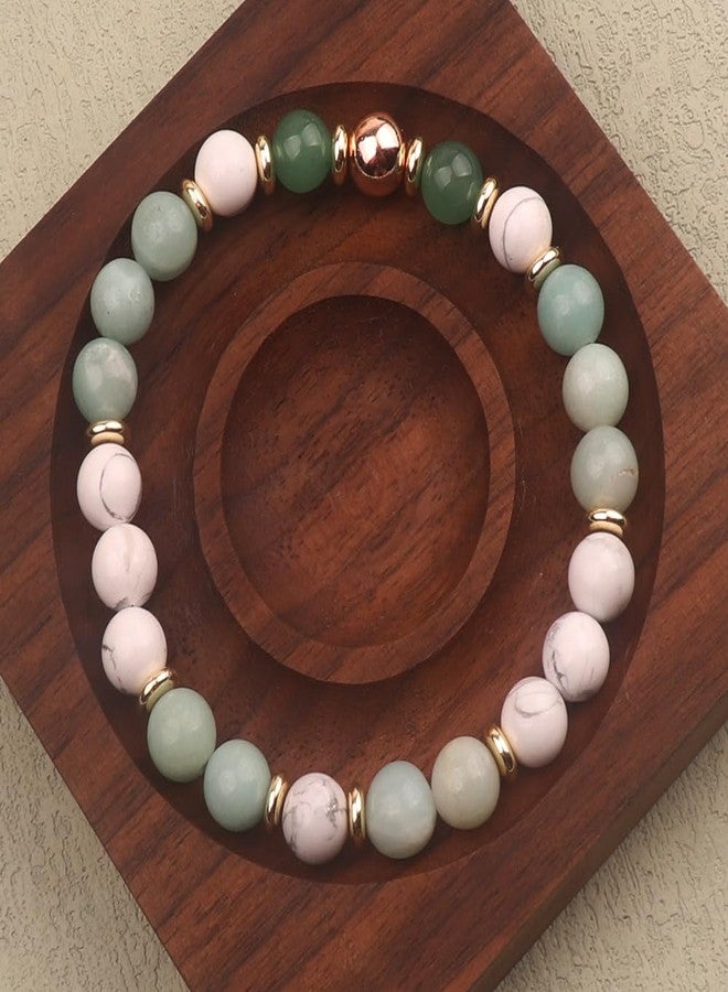 KSQS Healing Stone Bead Bracelet for Women, Natural Gemstones Balance Protection Bracelet, Spiritual Crystal Beads Bracelet Anxiety Relief with Meaning Card(#40) - Image 3