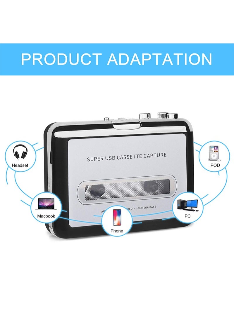 ايكانبو - مشغل كاسيت، محول شرائط كاسيت إلى MP3 عبر USB، مشغل موسيقى صوتي محمول، مشغل شرائط كاسيت، مشغل موسيقى صوتي محمول، مشغل شرائط كاسيت إلى MP3 عبر USB - Image 1