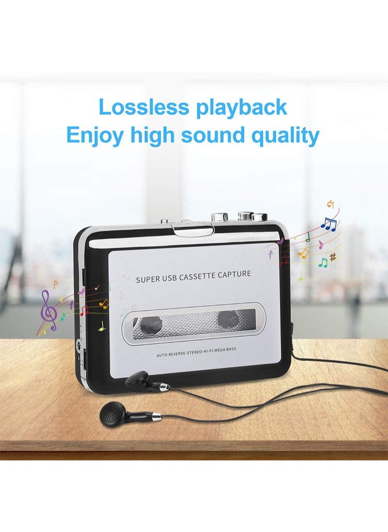 ايكانبو مشغل كاسيت، محول شرائط كاسيت إلى MP3 عبر USB، مشغل موسيقى صوتي محمول، مشغل شرائط كاسيت، مشغل موسيقى صوتي محمول، مشغل شرائط كاسيت إلى MP3 عبر USB  - Image 2