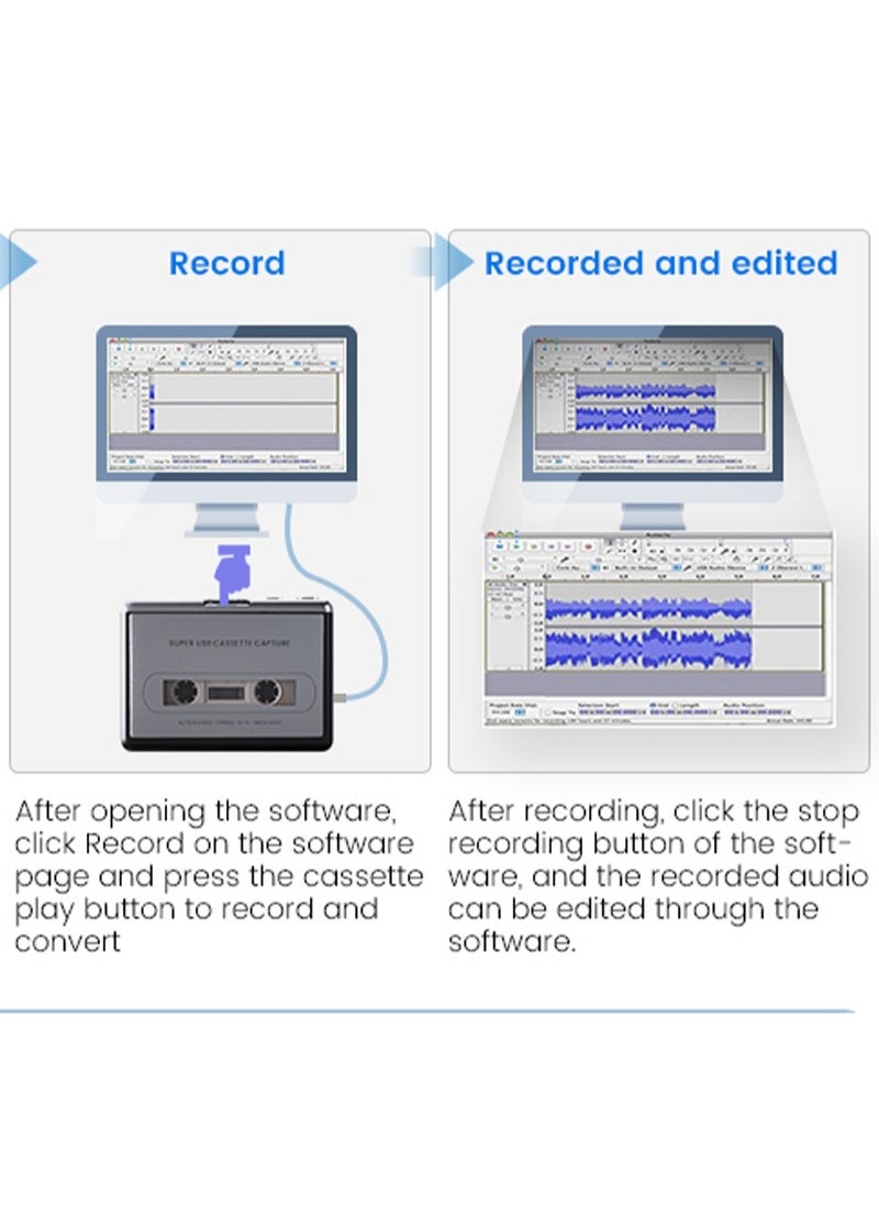 ايكانبو - مشغل كاسيت، محول شرائط كاسيت إلى MP3 عبر USB، مشغل موسيقى صوتي محمول، مشغل شرائط كاسيت، مشغل موسيقى صوتي محمول، مشغل شرائط كاسيت إلى MP3 عبر USB - Image 1