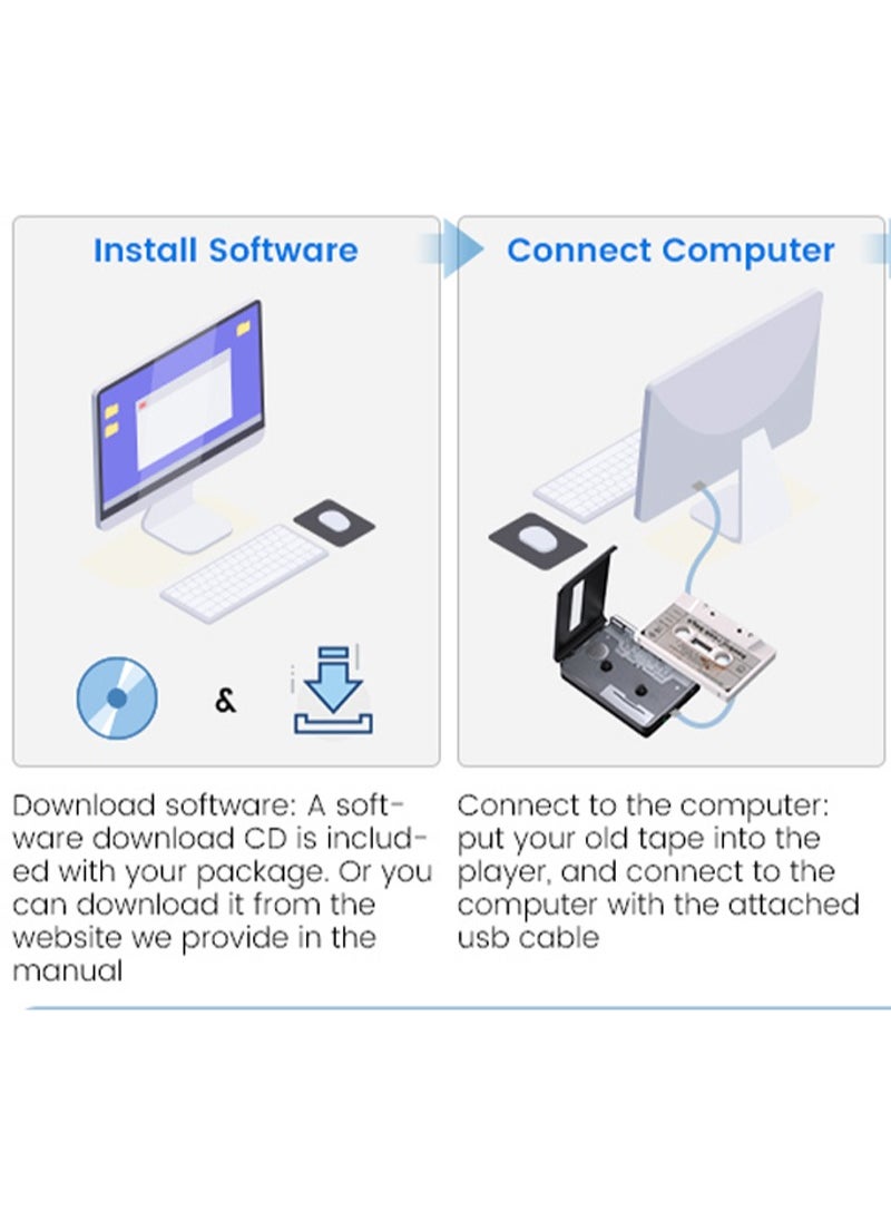 ايكانبو - مشغل كاسيت، محول شرائط كاسيت إلى MP3 عبر USB، مشغل موسيقى صوتي محمول، مشغل شرائط كاسيت، مشغل موسيقى صوتي محمول، مشغل شرائط كاسيت إلى MP3 عبر USB - Image 1