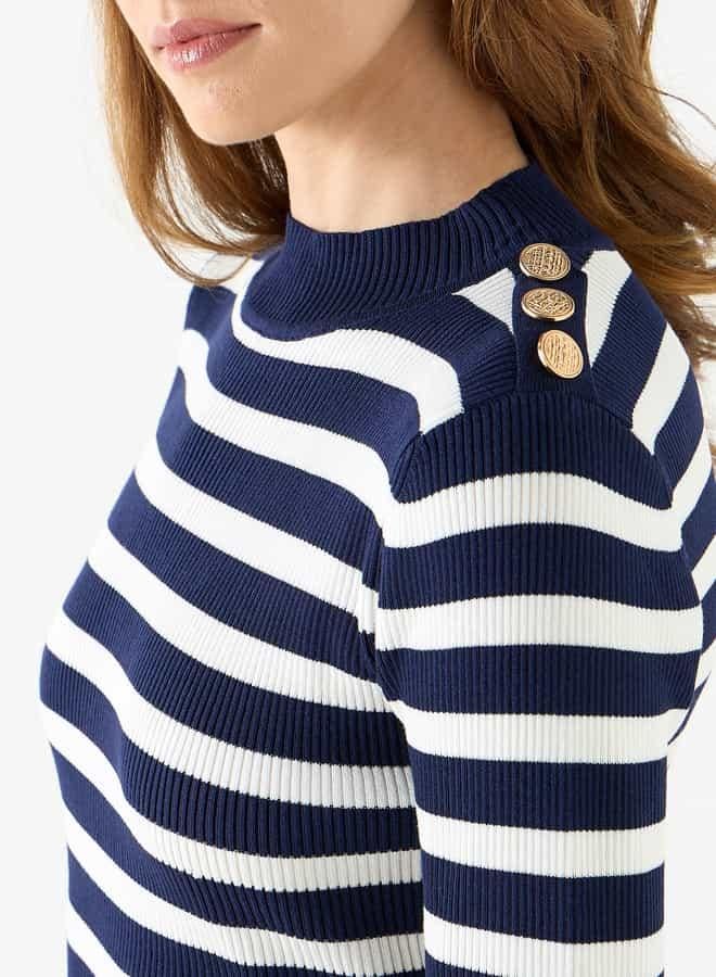 تواكستريمز فستان مقلم بقصّة ضيقة وأكمام طويلة من تو إكستريمز - Image 4