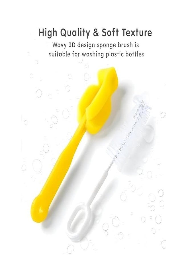 YEPZY ENTERPRISE YEPZY Baby Bottle Cleaning Brush 5Pc Set Feeding Bottle Cleaner Kit with Nipple Brush, Straw Brush & Sponge | Multi-Purpose Nylon Bristles for Baby Bottles, Straws & Accessories. - Image 5
