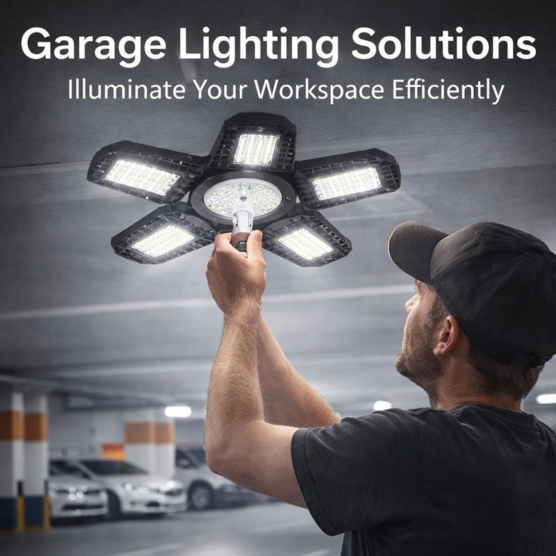 Quick available purchase options LED Garage Light with 6 Deformable Panels, 2994 Luminous Flux 6000K Cool White, E26 E27 Socket - Ultra Bright, Energy Efficient, Adjustable Ceiling Mount for Workshop and Garage (Warm White) Elegant upgraded practical design All season compatible build UV resistant Gulf market trial optimized design Practical experience crafted Easy hand assemble compatible Global standard processed material Leakproof sealed Globally trusted affordable quality Standard fit All-scene compatible build Cross-material combo compatible Globally spread simple design Efficiency boosted construction Temp & permanent project compatible Fine detail General compatible practical design All climate suitability Dust proof Compact trendy practical build Rack friendly Upgraded simple practical design Multi-use detailed build Assorted color options - Image 4