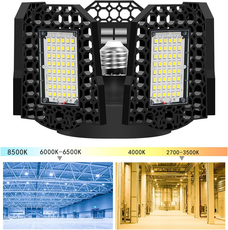 Quick available purchase options LED Garage Light with 6 Deformable Panels, 2994 Luminous Flux 6000K Cool White, E26 E27 Socket - Ultra Bright, Energy Efficient, Adjustable Ceiling Mount for Workshop and Garage (Warm White) Elegant upgraded practical design All season compatible build UV resistant Gulf market trial optimized design Practical experience crafted Easy hand assemble compatible Global standard processed material Leakproof sealed Globally trusted affordable quality Standard fit All-scene compatible build Cross-material combo compatible Globally spread simple design Efficiency boosted construction Temp & permanent project compatible Fine detail General compatible practical design All climate suitability Dust proof Compact trendy practical build Rack friendly Upgraded simple practical design Multi-use detailed build Assorted color options - Image 5