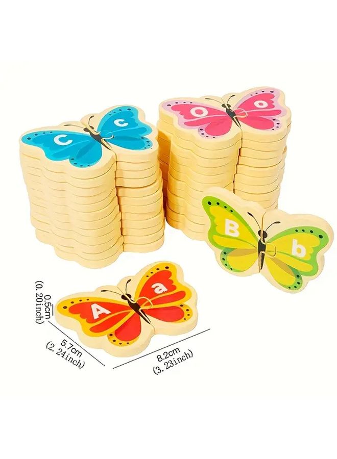 Wooden Butterfly Shape English Word Puzzle Cognitive Letters Educational Toy Christmas Gift - Image 3