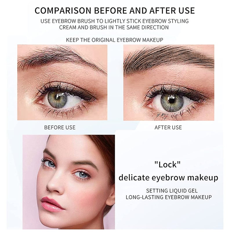 DAGEDA 2Pcs Light Brown Brow Gel, Eyebrow Setting Gel, Waterproof and Sweat-Proof, Eyebrow Repair Liquid for Brows Styling 1.81oz - Image 3