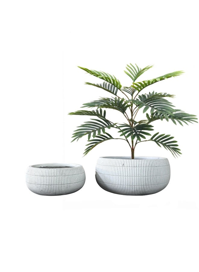 DRAMA HOME Modern White Decorative Planters – A Touch of Elegance for Indoor & Outdoor Spaces  - Image 1