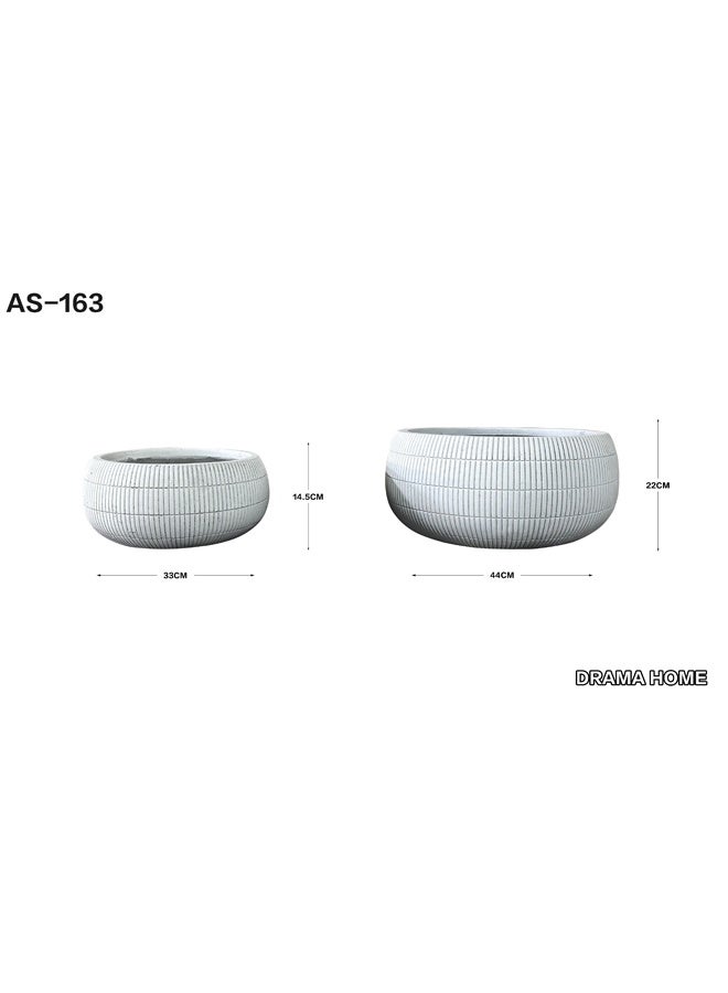 DRAMA HOME Modern White Decorative Planters – A Touch of Elegance for Indoor & Outdoor Spaces  - Image 2