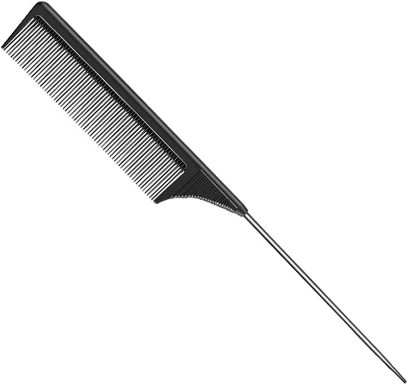 Pin Tail Comb, Rat Tail Combs, Black Carbon Fiber Parting Combs, Anti Static, Teasing Comb for Styling of All Hair Types