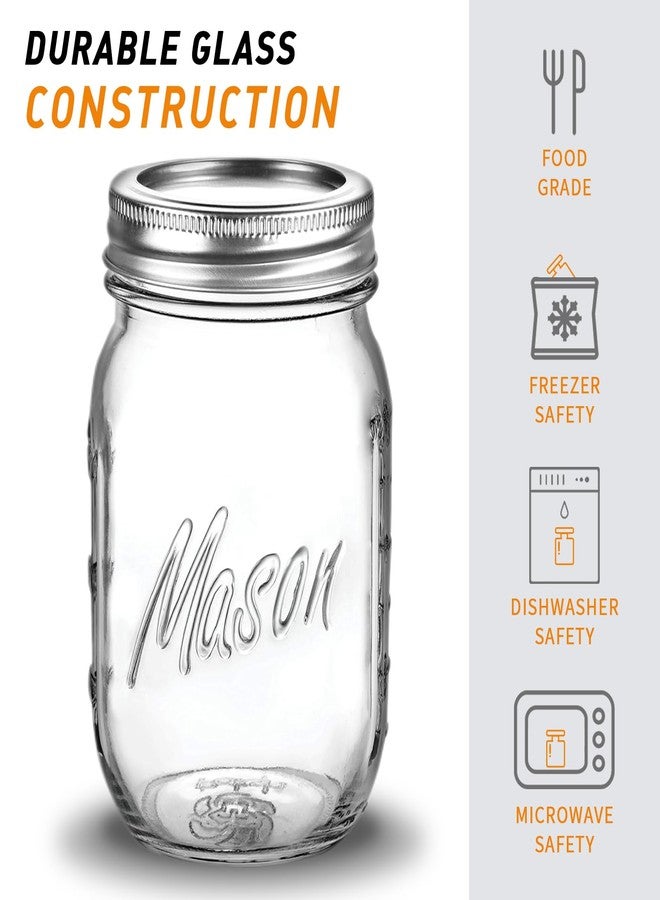 ELAORY Classic 16 Oz Mason Jars, 6 Pack Canning Jars, Regular Mouth, Airtight & Leak Proof, Dishwasher Safe, Microwave & Freezer Safe, 3.2 x 4.5 x 5.5 inches - Image 3