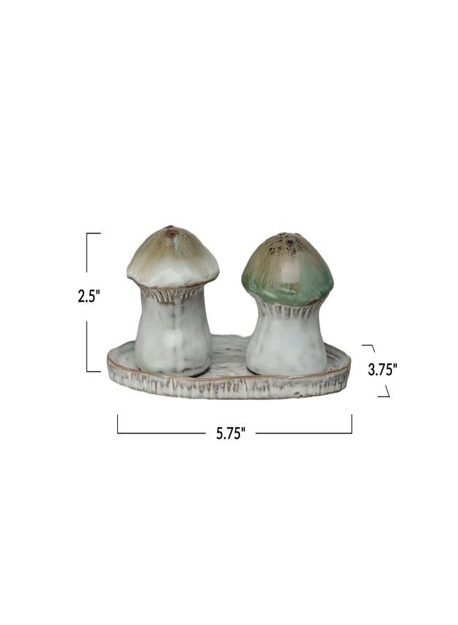 The Bridge Collection Mushroom Salt and Pepper Shaker Set - Earthy Woodland Dining Accessories - Charming Farmhouse Kitchen Accent - Decorative Spice Shakers with Tray - Image 4