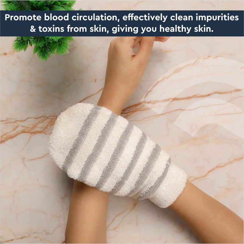 GUBB Bath Mitt Glove for Dead Skin Removal Exfoliating Bath Mitten with Loofah Shower Scrubber Glove for Body ExfoliationScrub GlovesBlackheadsTan RemovalDead Skin CellsPromote Blood CirculationBath Brush for Dead Skin Easy to Use - Image 3