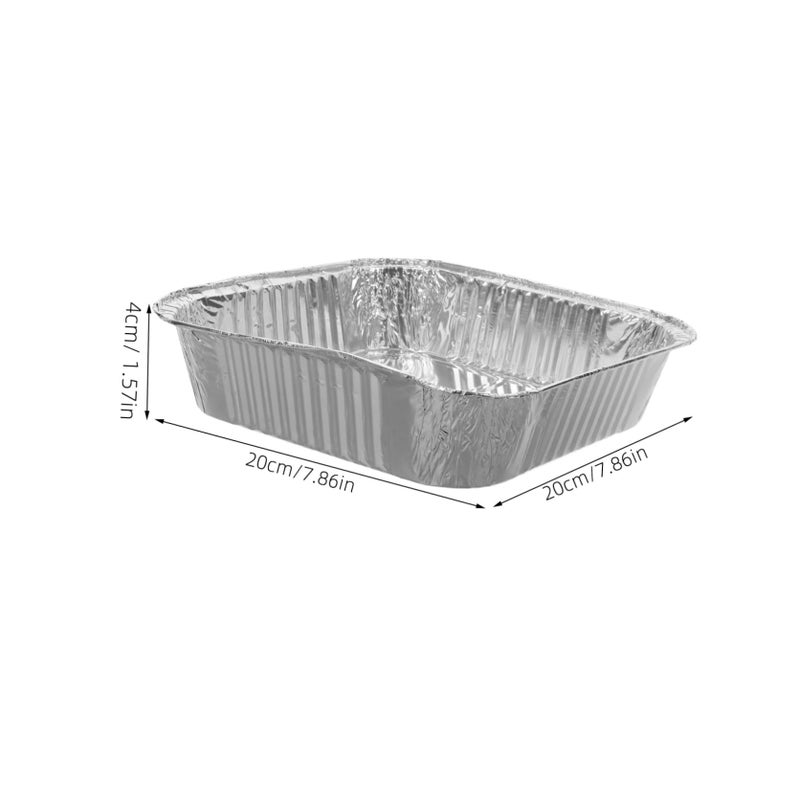 Stackable Square Aluminum Foil Baking Pans 30pcs for Air Fryer Oven Food Storage - Image 3