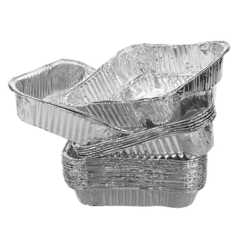 Stackable Square Aluminum Foil Baking Pans 30pcs for Air Fryer Oven Food Storage - Image 2