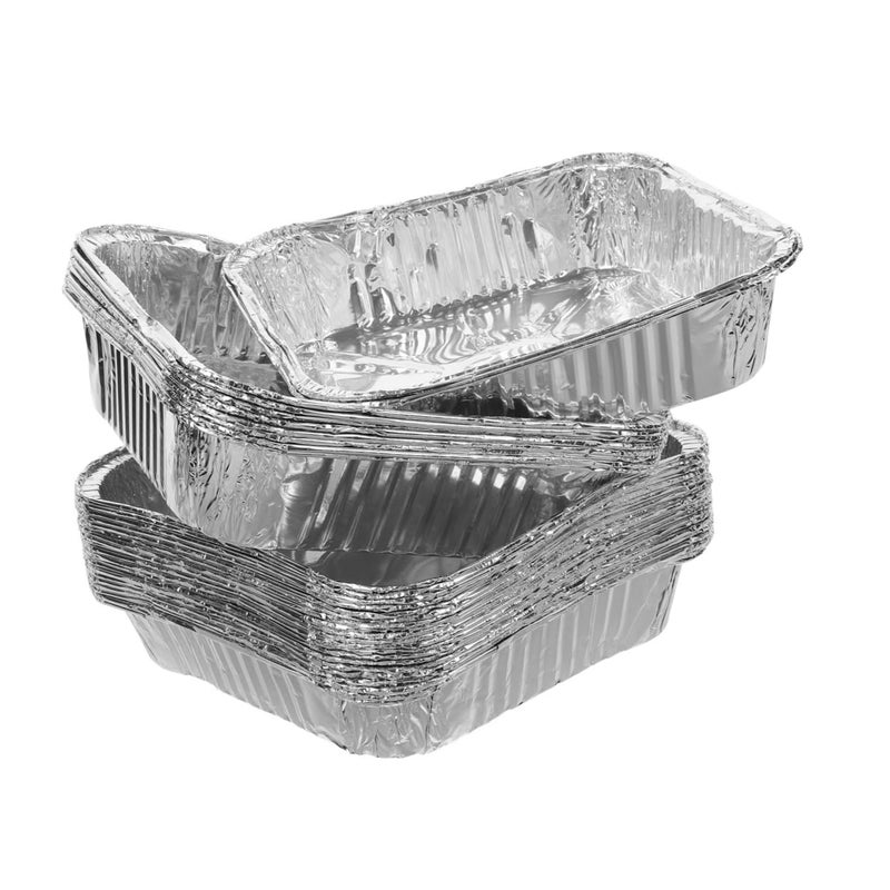 Stackable Square Aluminum Foil Baking Pans 30pcs for Air Fryer Oven Food Storage - Image 4