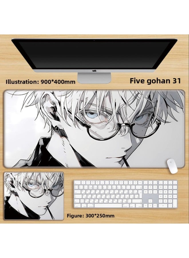 Unlocked Gojo Satoru Mouse Pad Extra Large Spell Return Home Animation Large Girls Computer Keyboard Office-Color:120x60cm Thickness 3mm-Pattern:Black Five Gohan 31  - Image 1