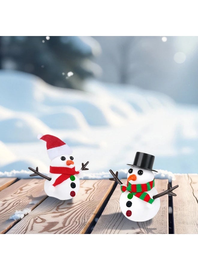 المنزل الذكي هوم سمارت مجموعة طين رجل الثلج للأولاد والبنات - عبوة من 9 قطع طين، 9 أغطية، 3 قبعات بابا نويل، 3 أوشحة، 27 زرًا، 18 يدًا، 9 أنوفًا، 18 عينًا، هدية مثالية لعيد الميلاد والحفلات. - Image 5