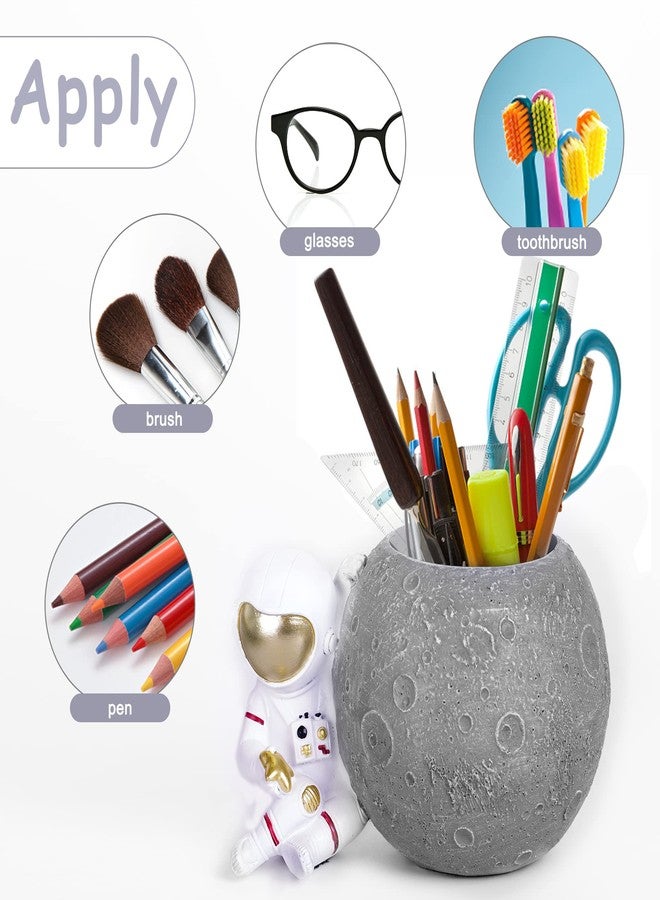 Kimdio Pen Holder, Astronaut Stand for Desk Pencil Holder, Resin Desk Organizer Decorative Accessories Ideal Gift for Office, Classroom, Home - Image 3