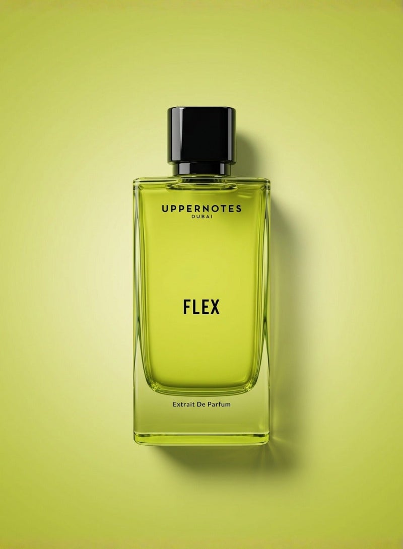UpperNotes Flex Extrait De Parfum Men 80ml | Juniper Pepper Leather Vetiver Smoky Woody | Bold Masculine Long Lasting Evening Fragrance UAE - Image 3