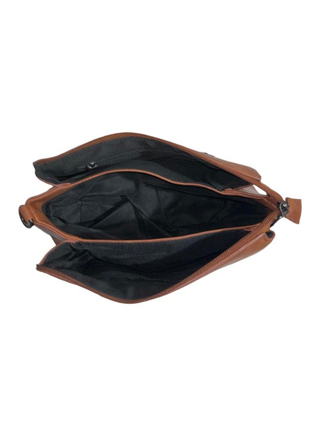 GLOSSY PU Sling Bag for women with two Detachable Belts (Tan) - Image 4