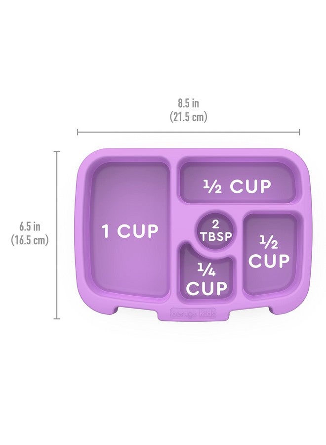 بنتجو صينية مطبوعة للأطفال مع غطاء شفاف، قابلة لإعادة الاستخدام، خالية من مادة Bpafree، حاوية إعداد الوجبات مكونة من 5 حجرات مع تحكم مدمج في جزء الوجبات الصحية في المنزل وأثناء التنقل (موازين حورية البحر) - Image 5