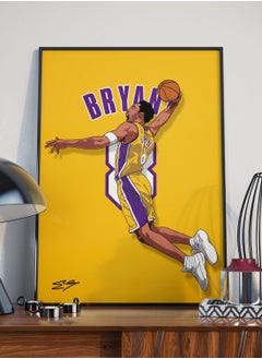 Boomah Accessories Kobe Bryant Los Angeles Lakers NBA Basketball Poster with Frame 30x40cm 