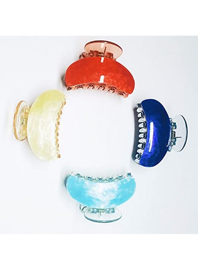 Drishti® Plastic Hair Claw Clip for Girls Multicolor (Pack of -4) - Image 2