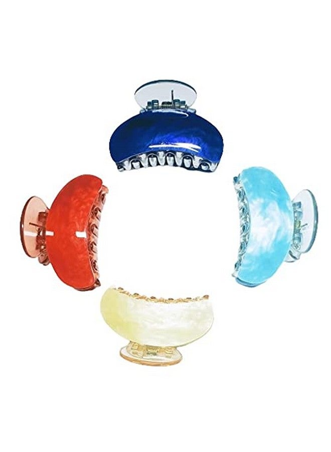 Drishti® Plastic Hair Claw Clip for Girls Multicolor (Pack of -4) - Image 1