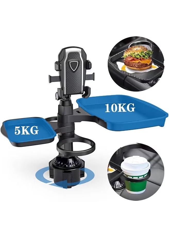 YIQUAN Cup Holder Phone Mount with Food Tray for Car,360° Rotating Adjustable Cup Holder,2 Car Cup Holder ,2 Expander Tray,1 Phone Mount,Suitable for Most Car Height and Angle Adjustment Compatible with Most Smart Phones - Image 3