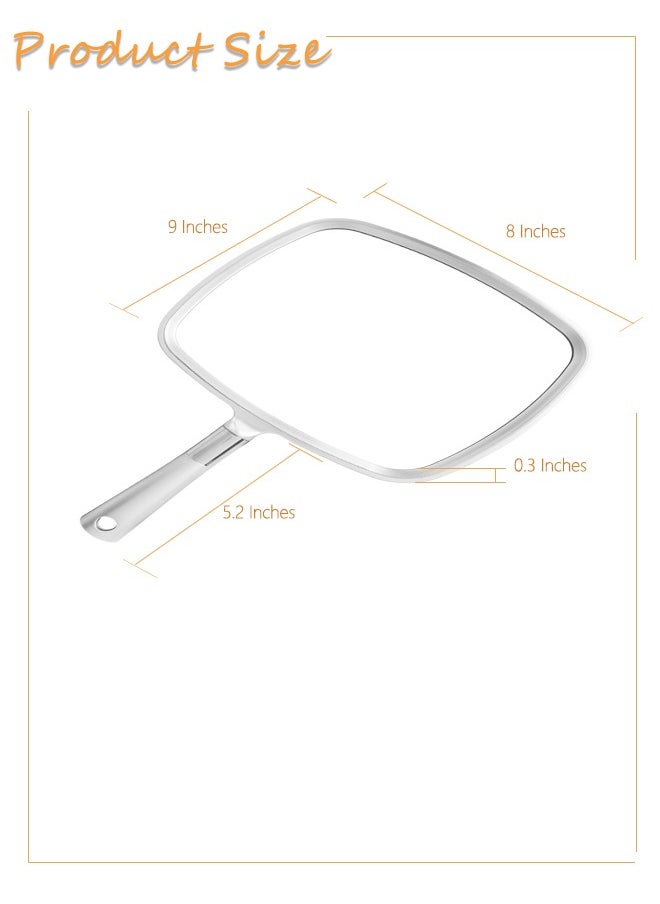 Generic - Hand Mirror, Silver Handheld Mirror with Handle, Hairdresser Mirror - Image 1