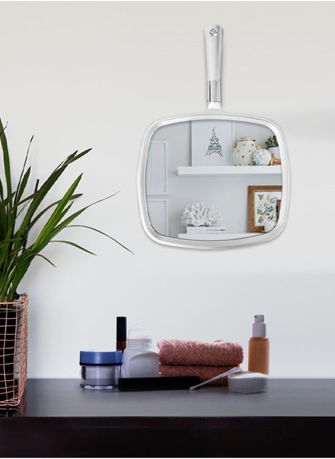 Generic - Hand Mirror, Silver Handheld Mirror with Handle, Hairdresser Mirror - Image 1