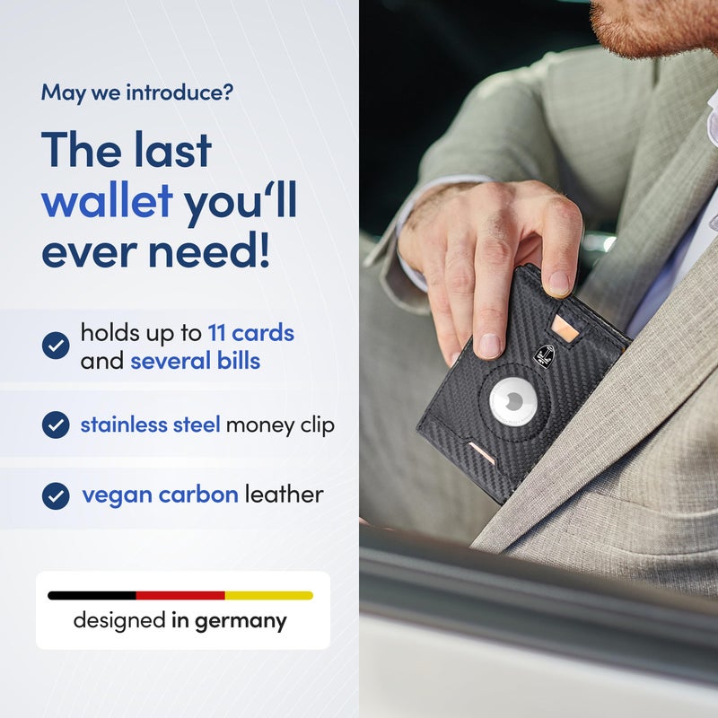 TRAVANDO AirTag* Wallet Mens Wallet with Money Clip Air Tag Wallet Card Holder RFID Blocking Bifold Gifts for Men - Image 3