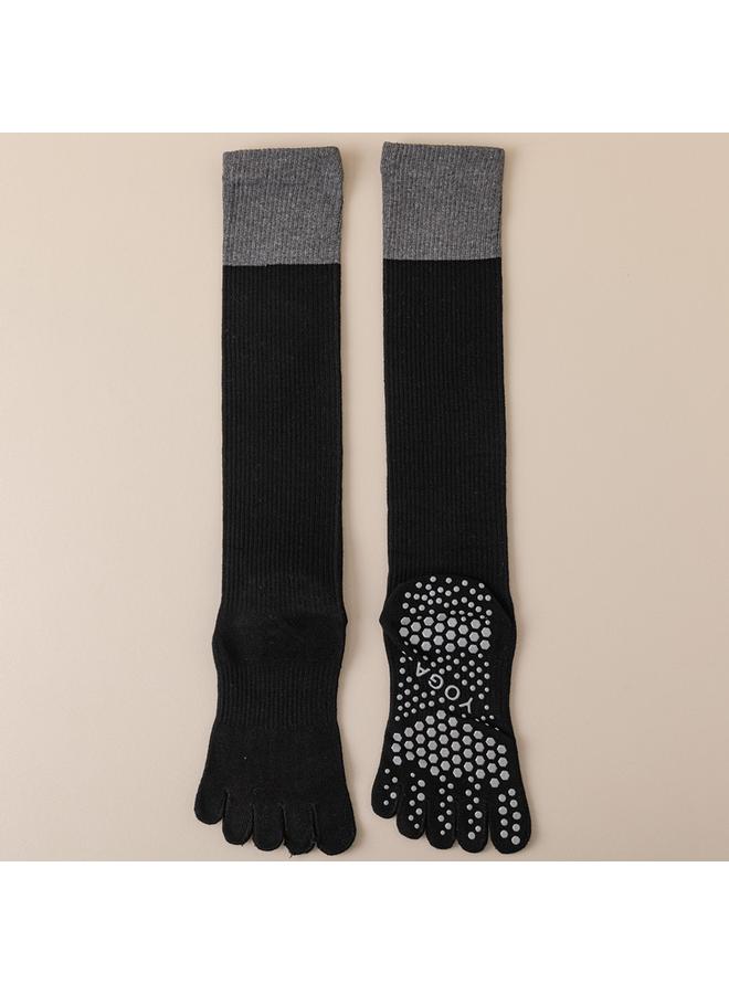 Bluejw Five-Finger Yoga Socks Non-Slip-dispensing Long-barbed Calf Socks Women's Pressure High-barbed Professional Pilates Fitness Dance Socks - Image 1