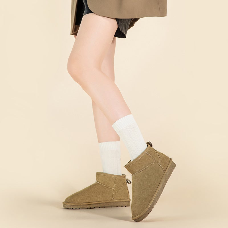 Women'S Snow Boots 2025 Winter New Style, Fleece-Lined, Thickened, Warm, Northeast-Style Large Cotton Shoes, Fashionable And Versatile, Plush Loafers - Image 4