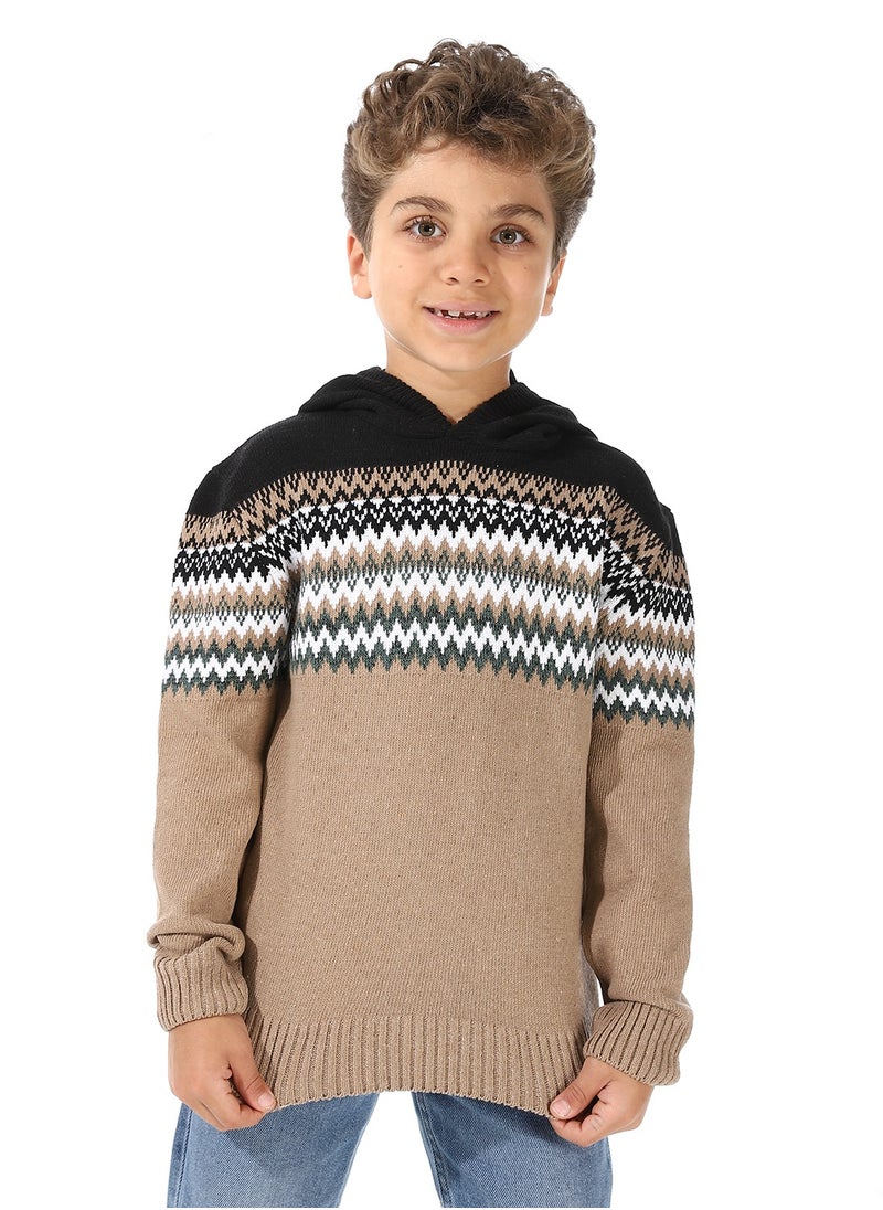 Caesar - Wool Boys Pullover With Multi Design - Image 1