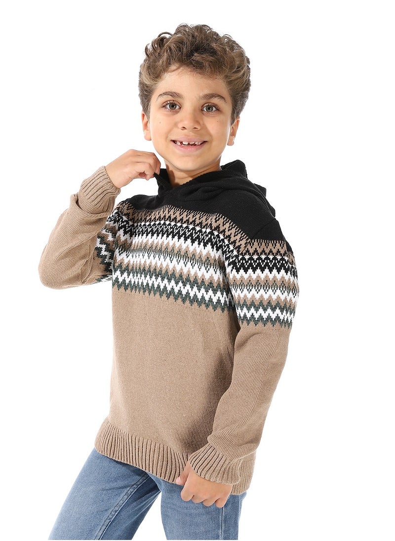 Caesar - Wool Boys Pullover With Multi Design - Image 1