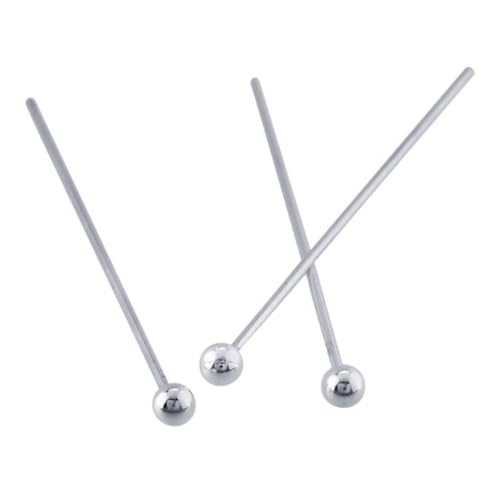 Adabele 20pcs Adabele Authentic Sterling Silver Round Ball Headpin Head Pins 18mm (0.7 inch) Hypoallergenic for DIY Craft Jewelry Making (Wire 0.6mm/22 Gauge) SS424 - Image 1