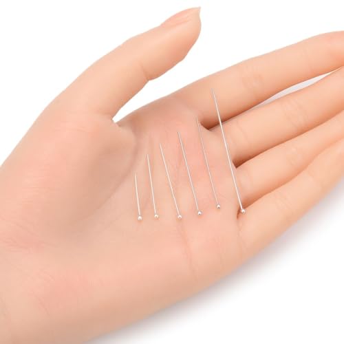 Adabele 20pcs Adabele Authentic Sterling Silver Round Ball Headpin Head Pins 18mm (0.7 inch) Hypoallergenic for DIY Craft Jewelry Making (Wire 0.6mm/22 Gauge) SS424 - Image 2