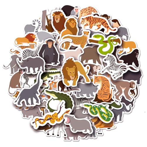 Cleverplay 100 Pack Jungle Safari Zoo Animal Stickers Jungle Party Favors Party Decorations