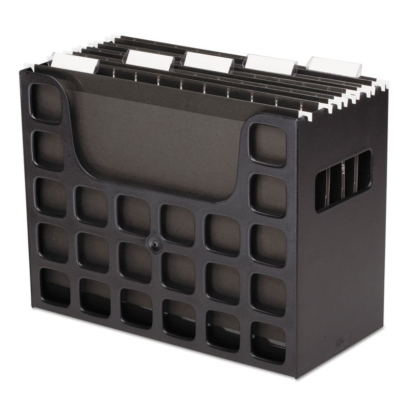 حافظة ملفات مكتبية محمولة من بندافليكس مع مقابض جانبية وأقسام لتعليق الملفات بحجم رسالة 912 × 12316 × 6 بوصات باللون الأسود 23013