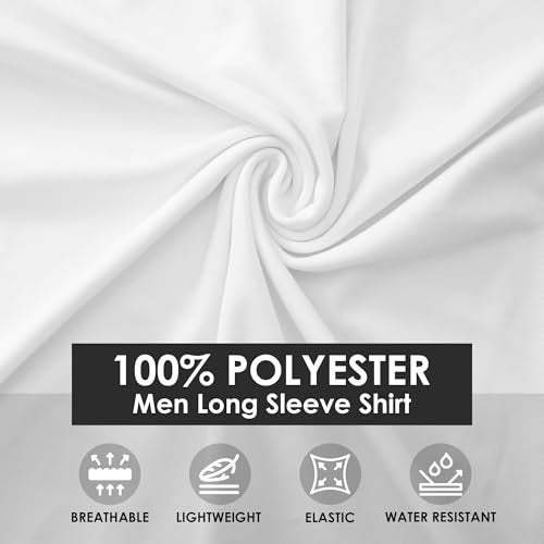 AJGAI Long Sleeve Shirts for Men, Lightweight Crew Neck Basic Tees Shirts，Soft Plain Slim Fit Stretch T-Shirts Casual - Image 4