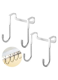 Oasisgalore 2 Pcs Over Door Hooks, S-Shaped Shower & Towel Hooks for Kitchen, Bathroom & Closet (Silver)  - Image 1
