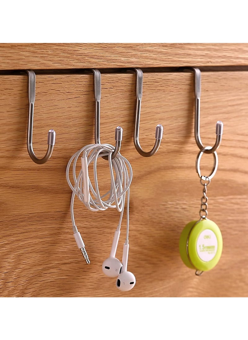 Oasisgalore 2 Pcs Over Door Hooks, S-Shaped Shower & Towel Hooks for Kitchen, Bathroom & Closet (Silver)  - Image 3