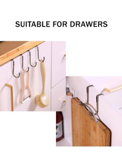 Oasisgalore 2 Pcs Over Door Hooks, S-Shaped Shower & Towel Hooks for Kitchen, Bathroom & Closet (Silver)  - Image 5